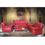 Casa Padrino Luxus Leder Schlafsofa Rot / Braun 200 cm - Echtleder M�bel