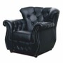 Casa Padrino Luxus Chesterfield Leder Sessel Schwarz / Dunkelbraun - Chesterfield M�bel 