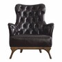 Casa Padrino Luxus Chesterfield Echtleder Sessel Dunkelbraun / Braun - Echtleder M�bel