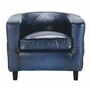 Casa Padrino Luxus Chesterfield Echtleder Sessel Blau / Schwarz - Leder M�bel