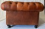 Casa Padrino Luxus Chesterfield Echtleder Sessel Vintage Braun / Schwarz H. 72 cm