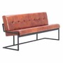 Casa Padrino Luxus Chesterfield Echtleder Sitzbank Hellbraun / Schwarz 200 cm - Echtleder M�bel