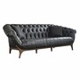 Casa Padrino Luxus Chesterfield Echtleder Sofa Dunkelgr�n / Braun 270 cm - Echtleder M�bel
