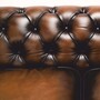 Casa Padrino Luxus Chesterfield Echtleder Sofa Vintage Braun / Dunkelbraun 240 cm