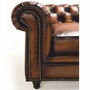 Casa Padrino Luxus Chesterfield Echtleder Sofa Vintage Braun / Dunkelbraun 240 cm