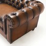 Casa Padrino Luxus Chesterfield Echtleder Sofa Vintage Braun / Dunkelbraun 240 cm