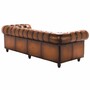 Casa Padrino Luxus Chesterfield Echtleder Sofa Vintage Braun / Dunkelbraun 240 cm