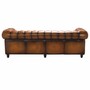 Casa Padrino Luxus Chesterfield Echtleder Sofa Vintage Braun / Dunkelbraun 240 cm