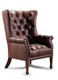 Casa Padrino Luxus Chesterfield Fu�hocker Wrapper 83 x 75 x H. 98 cm - Eleganter Wohnzimmer Fu�hocker mit Echtleder - Chesterfield Wohnzimmer M�bel 