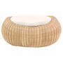 Casa Padrino Luxus Hocker Naturfarben 86,5 cm - Rattan Fu�hocker mit Kissen