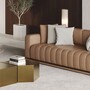 Casa Padrino Luxus Kunstleder Sofa Braun 265 cm - Hotel & Wohnzimmer M�bel