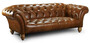 Casa Padrino Luxus Chesterfield Leder 3er Sofa Braun 225 x 110 x H. 77 cm - Echtleder Wohnzimmer Sofa - Chesterfield Wohnzimmer M�bel 