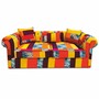 Casa Padrino Luxus Chesterfield Sofa mit Kissen Bunt 210 cm - Wohnzimmer Sofa - Wohnzimmer M�bel - Chesterfield M�bel