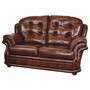 Casa Padrino Luxus Chesterfield Leder 2er Sofa Dunkelbraun 145 cm - Echtleder M�bel