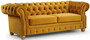 Casa Padrino Luxus Chesterfield 3er Sofa Ocker / Hellbraun 217 x 93 x H. 77 cm - Chesterfield Wohnzimmer Sofa - Chesterfield Wohnzimmer M�bel 