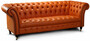 Casa Padrino Luxus Chesterfield Leder 3er Sofa Hellbraun 235 x 95 x H. 85 cm - Echtleder Wohnzimmer Sofa - Chesterfield Wohnzimmer M�bel - Luxus Kollektion 