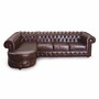 Casa Padrino Luxus Chesterfield Leder Ecksofa Dunkelbraun 293 cm - Echtleder M�bel