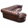 Casa Padrino Luxus Chesterfield Leder Ecksofa Dunkelbraun 293 cm - Echtleder M�bel