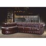 Casa Padrino Luxus Chesterfield Leder Ecksofa Dunkelbraun 293 cm - Echtleder M�bel