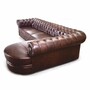 Casa Padrino Luxus Chesterfield Leder Ecksofa Dunkelbraun 293 cm - Chesterfield M�bel