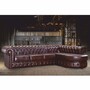 Casa Padrino Luxus Chesterfield Leder Ecksofa Dunkelbraun 293 cm - Chesterfield M�bel