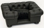 Casa Padrino Luxus Chesterfield Leder Hundebett Schwarz 95 x 75 x H. 37 cm - Rechteckiges Echtleder Hundebett - Chesterfield Tierm�bel - Luxus Tierm�bel - Leder Tierm�bel - Hundem�bel 