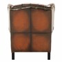 Casa Padrino Luxus Chesterfield Leder Ohrensessel Vintage Braun / Schwarz H. 105 cm