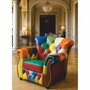 Casa Padrino Luxus Chesterfield Leder Sessel Bunt - Patchwork Leder M�bel