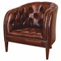 Casa Padrino Luxus Chesterfield Leder Sessel Dunkelbraun 70 cm - Echtleder M�bel