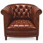 Casa Padrino Luxus Chesterfield Leder Sessel Cognac 76 cm - Echtleder M�bel