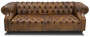 Casa Padrino Luxus Chesterfield Leder Sofa 240 x 100 x H. 80 cm - Verschiedene Farben - Echtleder Wohnzimmer Sofa - Chesterfield M�bel