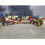 Casa Padrino Luxus Chesterfield Leder Sessel Bunt / Dunkelbraun - Patchwork Chesterfield M�bel