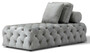 Casa Padrino Luxus Chesterfield Samt Chaiselongue mit 3 Kissen Grau 162 x 90 x H. 65 cm - Chesterfield M�bel - Wohnzimmer M�bel