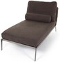 Casa Padrino Luxus Wildleder Chaiselongue Braun / Silber 160 x 80 x H. 85 cm - Nubuk Leder Wohnzimmer Relax Liege mit Kissen - Luxus Wohnzimmer M�bel