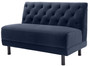 Casa Padrino Luxus Chesterfield Couch Mitternachtsblau / Schwarz 121 x 75 x H. 85 cm - Wohnzimmer Sofa mit edlem Samtstoff - Luxus Kollektion