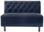 Casa Padrino Luxus Chesterfield Couch Mitternachtsblau / Schwarz 121 x 75 x H. 85 cm - Wohnzimmer Sofa mit edlem Samtstoff - Luxus Kollektion
