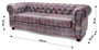Casa Padrino Luxus Chesterfield Samt Sofa Mehrfarbig / Schwarz 220 x 96 x H. 78 cm - Wohnzimmer Sofa - Hotel Sofa - Wohnzimmer M�bel - Chesterfield M�bel - Luxus M�bel - Luxus Einrichtung