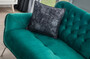 Casa Padrino Luxus Chesterfield Schlafsofa Gr�n / Silber 230 x 95 x H. 75 cm - Modernes Wohnzimmer Sofa - Chesterfield Wohnzimmer M�bel