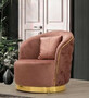 Casa Padrino Luxus Chesterfield Sessel Rosa / Gold 90 x 95 x H. 75 cm - Moderner Wohnzimmer Sessel - Chesterfield Wohnzimmer M�bel