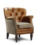Casa Padrino Luxus Chesterfield Sessel Burton 73 x 70 x H. 80 cm - Eleganter Wohnzimmer Sessel mit Echtleder - Chesterfield Wohnzimmer M�bel 