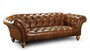 Casa Padrino Luxus Chesterfield Sessel Crowley 120 x 110 x H. 77 cm - Eleganter Wohnzimmer Sessel mit Echtleder - Chesterfield Wohnzimmer M�bel 