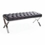 Casa Padrino Luxus Chesterfield Sitzbank Grau / Silber 120 cm - Luxus M�bel 