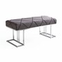 Casa Padrino Luxus Sitzbank Grau / Schwarz / Silber 120 cm - Luxus Interior 