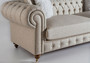 Casa Padrino Luxus Chesterfield Sofa Grau / Braun 240 x 100 x H. 78 cm - Edles Wohnzimmer Sofa - Chesterfield M�bel