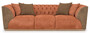 Casa Padrino Luxus Chesterfield Sofa Orange / Braun / Messing 250 x 98 x H. 73 cm - Wohnzimmer Sofa - Hotel Sofa - Wohnzimmer M�bel - Chesterfield M�bel - Luxus M�bel - Luxus Einrichtung