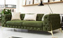 Casa Padrino Luxus Chesterfield Schlafsofa Dunkelgr�n / Gold 250 x 95 x H. 72 cm - Modernes Wohnzimmer Sofa - Chesterfield Wohnzimmer M�bel