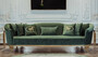 Casa Padrino Luxus Sofa Gr�n / Gold 260 x 88 x H. 88 cm - Modernes Wohnzimmer Sofa - Wohnzimmer & Hotel M�bel - Luxus Kollektion
