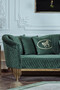 Casa Padrino Luxus Sofa Gr�n / Gold 260 x 88 x H. 88 cm - Modernes Wohnzimmer Sofa - Wohnzimmer & Hotel M�bel - Luxus Kollektion