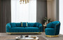 Casa Padrino Luxus Chesterfield Sofa T�rkis / Gold 240 x 95 x H. 72 cm - Modernes Wohnzimmer Sofa - Chesterfield Wohnzimmer M�bel