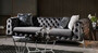 Casa Padrino Luxus Chesterfield Sofa Grau / Silber 240 x 100 x H. 72 cm - Wohnzimmer Sofa - Chesterfield Wohnzimmer M�bel